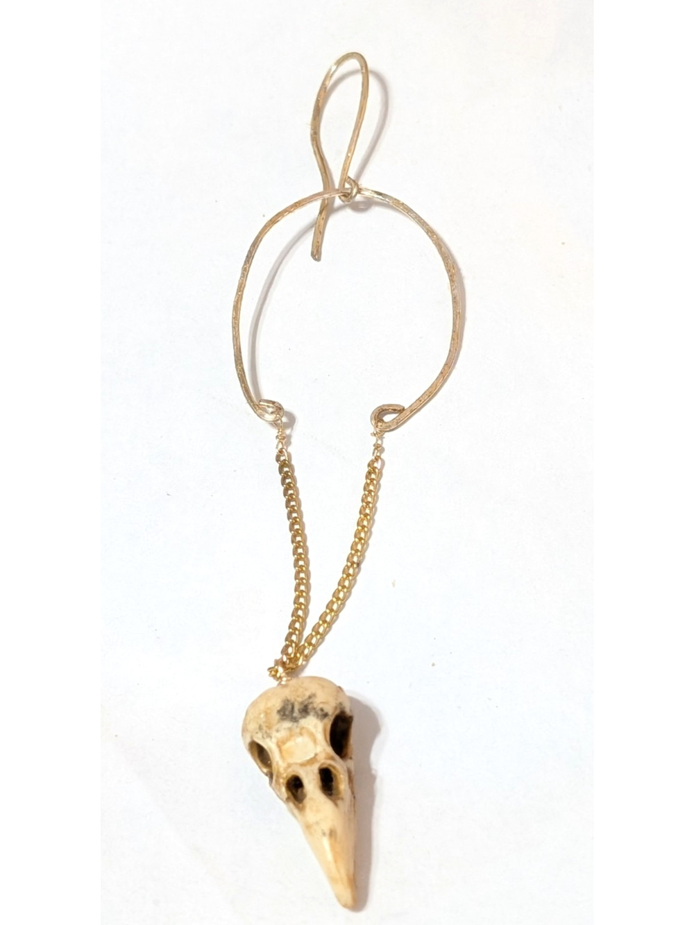 Skullβ Collar Clip Dangle Southwestern Gold-tone 6.5" Long Cowboy acc-63